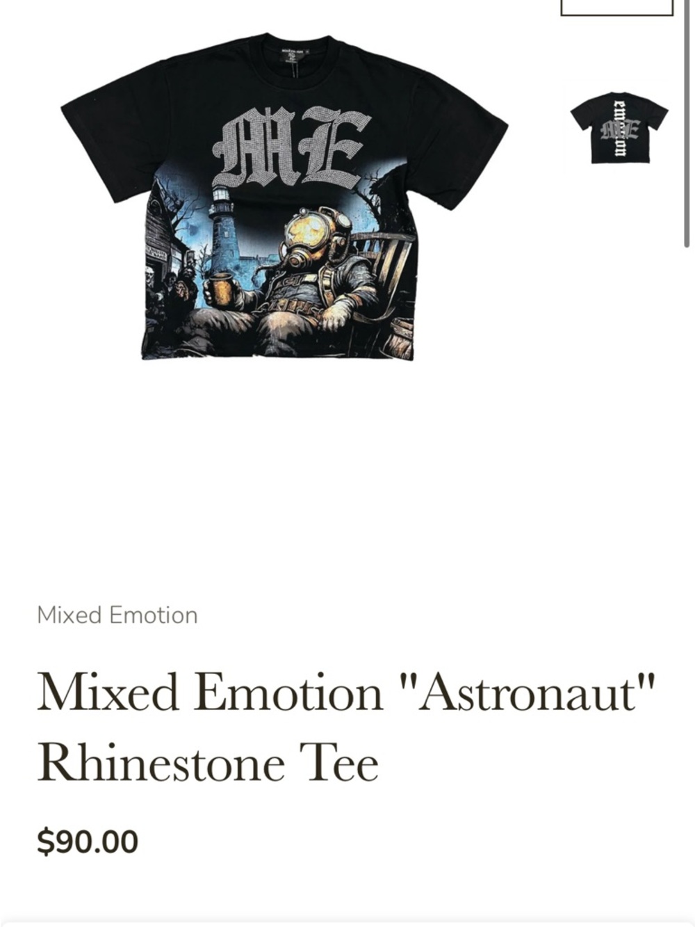 Black Mixed Emotion Astronaut Graphic Tee